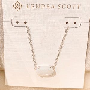 Kendra Scott Ever Necklace Rhod Iridescent Drusy
